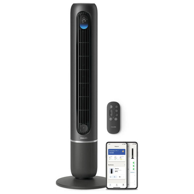 Philips CX7550-00 Smart Series 7000 Ventilatore a Torre 2440 m³-h 22 dB 30 W 12 velocita' Wi-Fi Aromaterapia colore Bianco 01