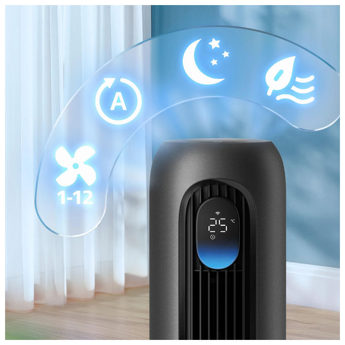 Philips CX7550-00 Smart Series 7000 Ventilatore a Torre 2440 m³-h 22 dB 30 W 12 velocita' Wi-Fi Aromaterapia colore Bianco 01