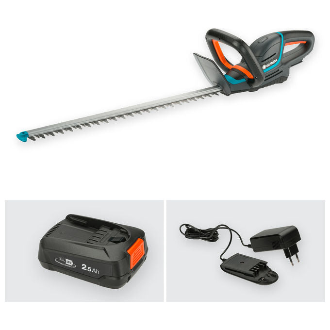Gardena 14731-20 ComfortCut Tagliasiepi a Batteria 60 cm 18V 2.5 Ah 20 mm 188 m² Set con Batteria e Caricabatteria colore Blu