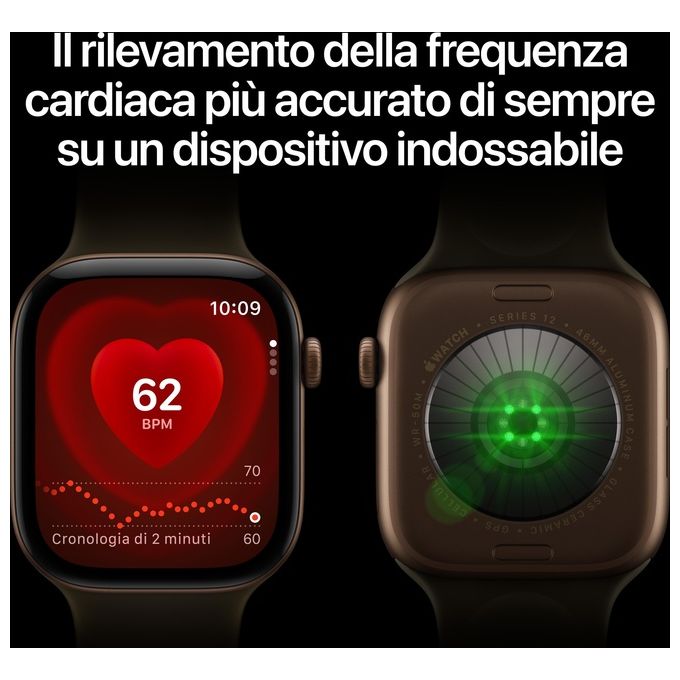 Apple MJG44QL-A Apple Watch Series 12 GPS + Cellular Cassa 42 mm in Alluminio con Cinturino Sport Oliva colore Bronzo Scuro