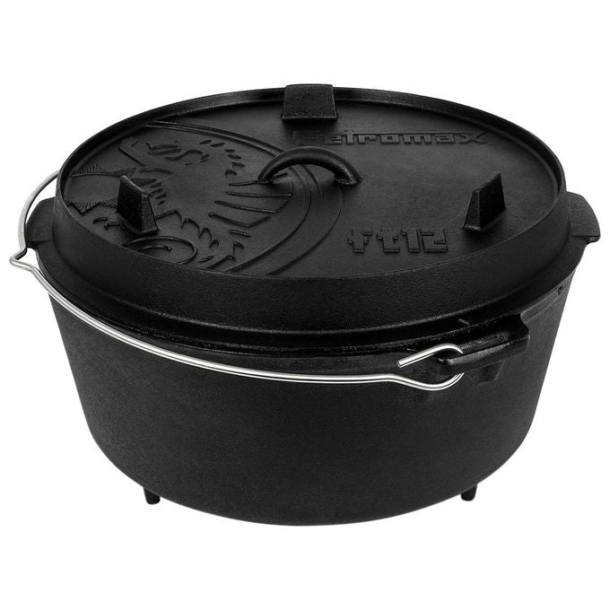 Petromax FT12 Dutch Oven in Gusseisen con Capacita' 11.5 l e Tre Stabili Piedini colore Nero