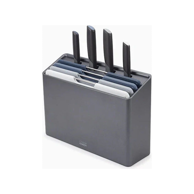 Joseph Joseph 60216 Folio Plus Set di 8 Coltelli e 4 Taglieri con Custodia Grigio