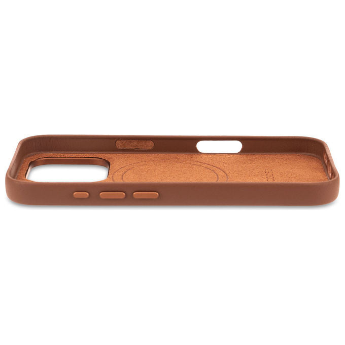 Decoded D25IPO16PBC1TN Leather Case Cover per iPhone 16 Pro in pelle pieno fiore compatibile MagSafe resistente agli urti colore Marrone