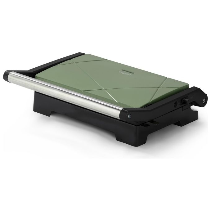 Tognana tostiera elettrica Iridea, 1000W, piastre antiaderenti 23x14,5 cm, apertura 180° e 105°, verde salvia
