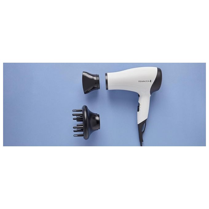 Remington D3015 Asciugacapelli 2000W Griglia Ionica in Ceramica Bianco