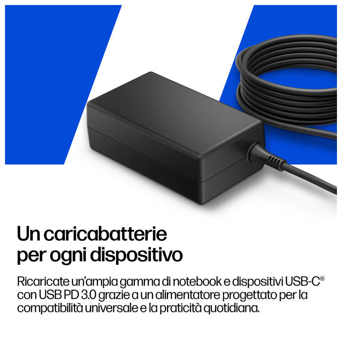 HP D36ZXAA Alimentatore HP 65W GaN USB-C LC Supporta fino a 65 W di potenza di alimentazione colore Nero