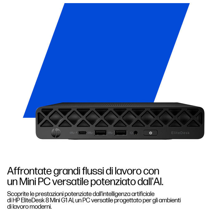 HP D57L3ET#ABZ EliteDesk 8 Mini G1i Desktop Intel Core Ultra 9 32 GB 1 TB SSD Wi-Fi 7 Windows 11 Pro colore Nero