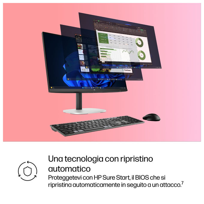 HP D5BM9ET All-in-One PC 23.8'' Intel Core Ultra 5 16 GB DDR5 512 GB SSD colore Nero