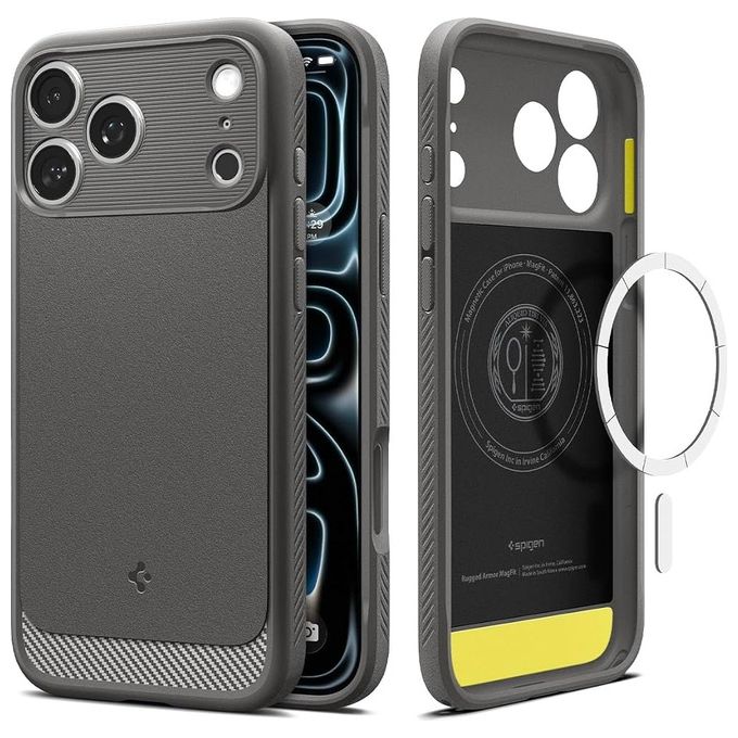 Nomad 0856504011789 Rugged Custodia in Pelle Horween per iPhone 17 Pro Max MagSafe compatibile protezione da cadute angoli rinforzati colore Nero