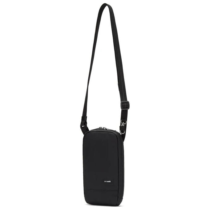 Pacsafe 11060130 RFIDsafe Tech Crossbody Borsa a Tracolla con Protezione RFID e Tracolla Resistente al Taglio in Poliestere Riciclato colore Nero