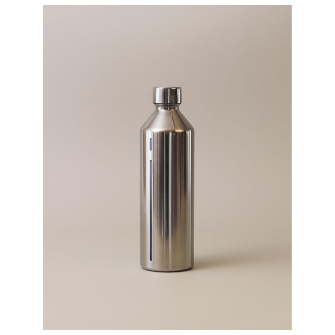 Stelton BRUS Bottiglia per acqua frizzante 1,2 L in acciaio inossidabile compatibile con gassatore Brus colore Argentato