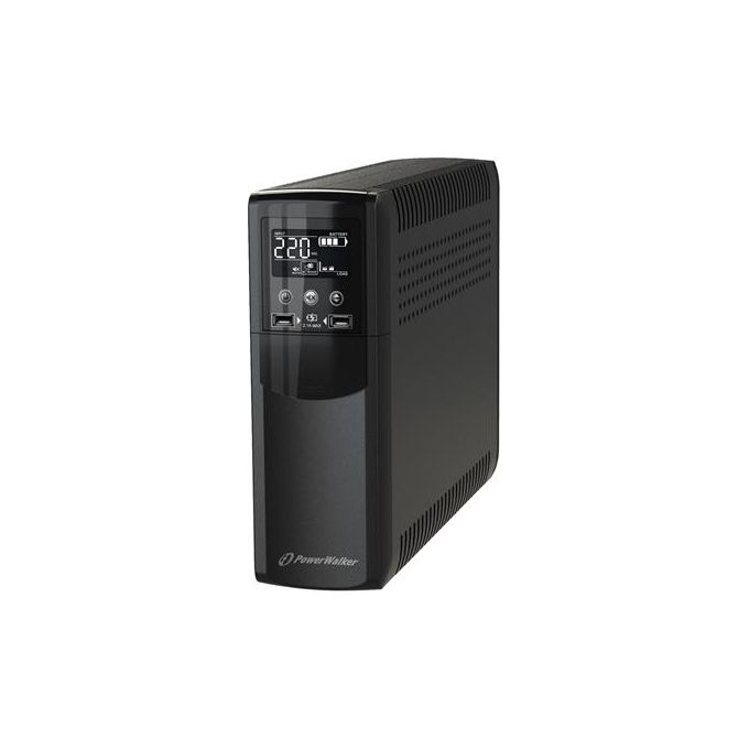 PowerWalker 10121111 VI 800 CSW Gruppo di Continuita' Line-Interactive 800VA 480W 4 Prese Schuko Tipo F LCD USB Nero