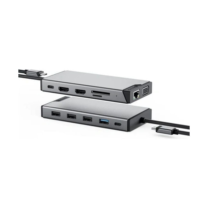 Alogic DUCDDV3V2 DV3 Docking Station USB-C 12 in 1 con 2 HDMI 1 VGA 3 Monitor Full HD 100W Power Delivery colore Nero