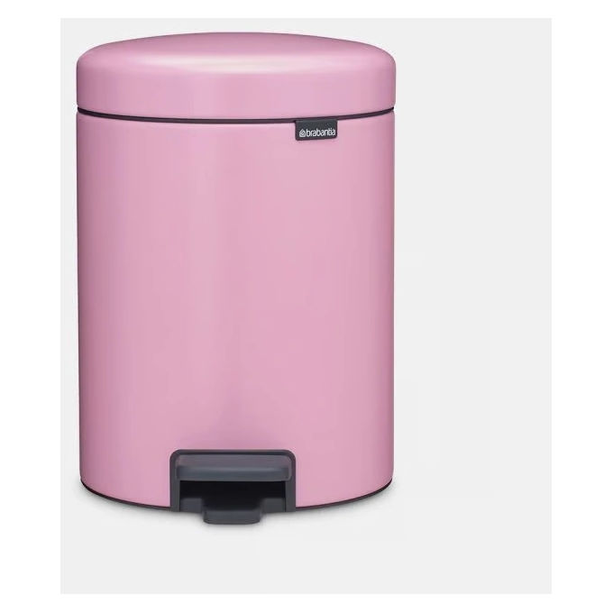 Brabantia NEWICON5L NewIcon Pattumiera a Pedale 5 litri Acciaio con Chiusura Silenziosa e Base Antiscivolo colore Rosa