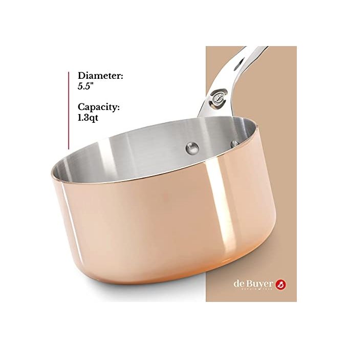De Buyer Prima Matera Casseruola Rame-Inox 14cm per Induzione