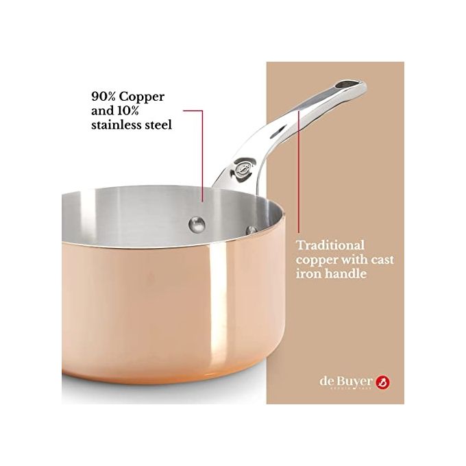 De Buyer Prima Matera Casseruola Rame-Inox 18cm per Induzione