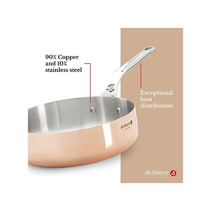 De Buyer Prima Matera Pentolino Rame-Inox 20cm Dritto per Induzione