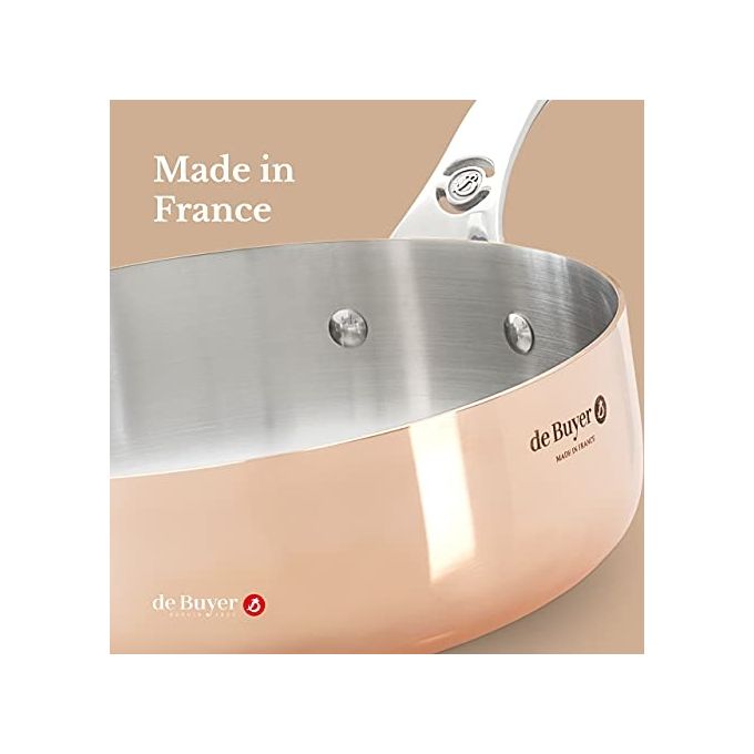 De Buyer Prima Matera Pentolino Rame-Inox 20cm Dritto per Induzione