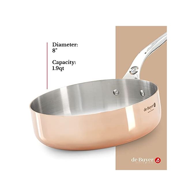 De Buyer Prima Matera Pentolino Rame-Inox 20cm Dritto per Induzione