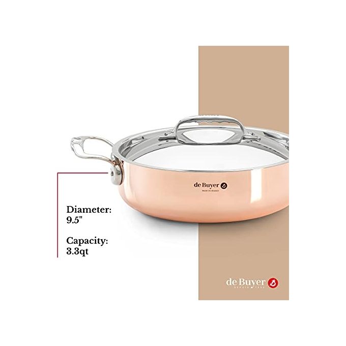 De Buyer Prima Matera Pentola Rame-Inox Bassa 24cm per Induzione