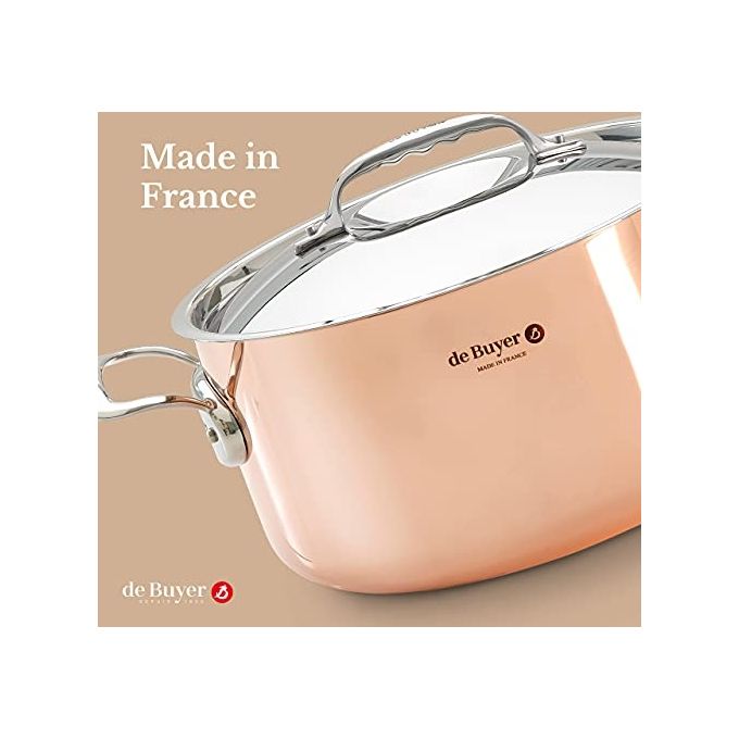 De Buyer Prima Matera Pentola per Arrosti Rame-Inox 28cm per Induzione