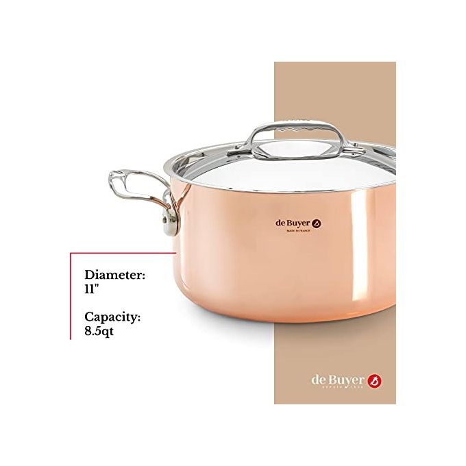 De Buyer Prima Matera Pentola per Arrosti Rame-Inox 28cm per Induzione