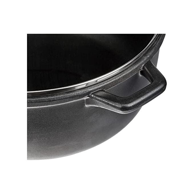 DE BUYER 8311.28 Choc Extreme Casseruola Antiaderente con Coperchio in Vetro Diametro 28 cm Capacita' 6.6-7 L Forno fino a 220°C Induzione colore Nero