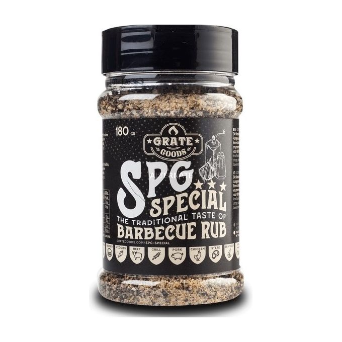 Grate Goods GR14020 SPG Special Barbecue Rub Condimento Secco Sale Pepe Aglio 180 g