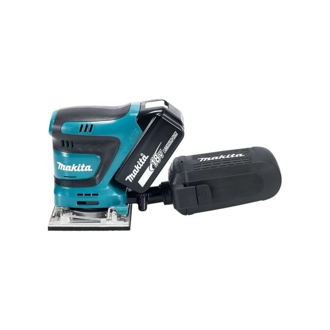 Makita DBO484Z Levigatrice Orbitale a Batteria 18 V 11000-14000 OPM con Velocita' Regolabile e Sistema Velcro colore Nero Blu
