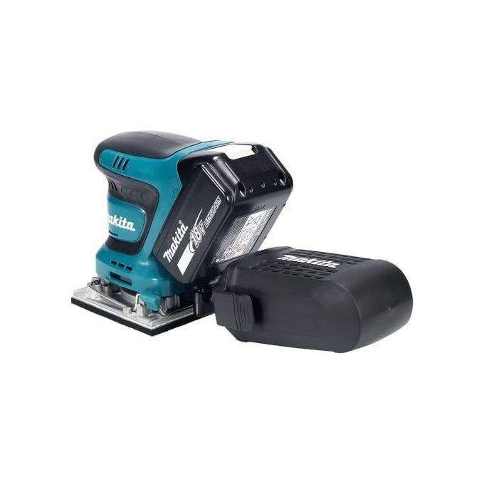 Makita DBO484Z Levigatrice Orbitale a Batteria 18 V 11000-14000 OPM con Velocita' Regolabile e Sistema Velcro colore Nero Blu