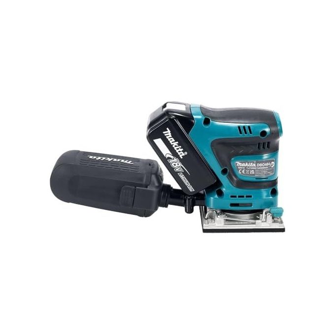 Makita DBO484Z Levigatrice Orbitale a Batteria 18 V 11000-14000 OPM con Velocita' Regolabile e Sistema Velcro colore Nero Blu
