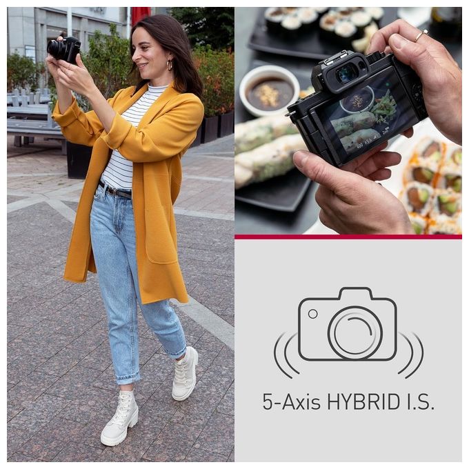 Panasonic DC-G100DKEG-K Lumix G100D Fotocamera Mirrorless 20.3 MP Sensore Micro Four Thirds 4K Video Touchscreen Orientabile Mirino OLED colore Nero