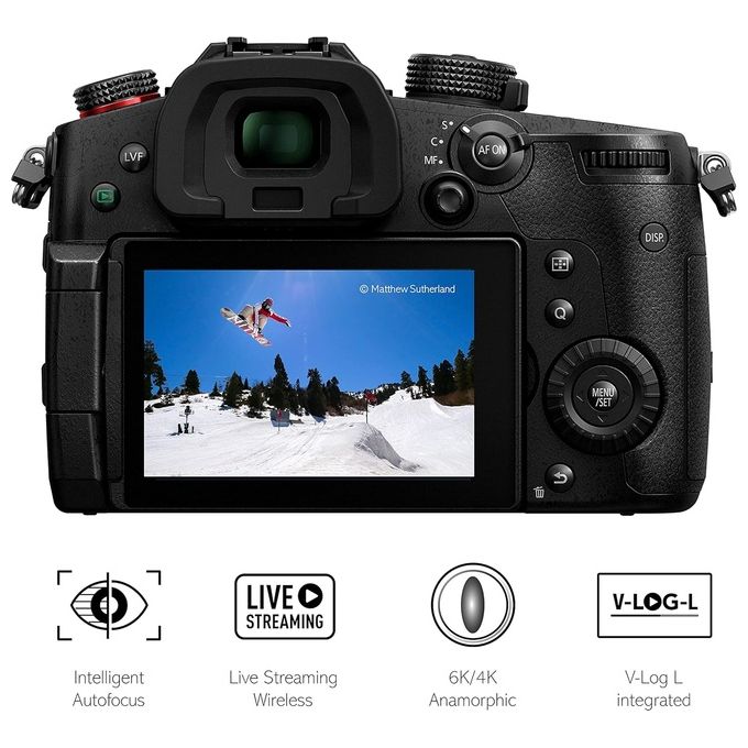Panasonic DC-GH5M2LE Lumix GH5 M2 Fotocamera Mirrorless Sensore 20.3 MP Video C4K 60p 10bit Stabilizzazione 6.5 Stop Obiettivo 12-60mm colore Nero