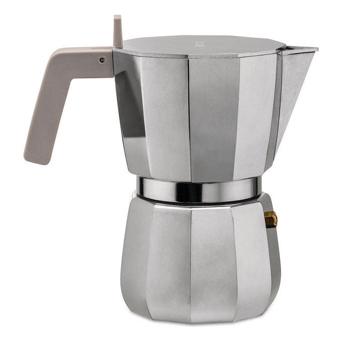 Alessi DC06-3 Moka Caffettiera Espresso 3 Tazze 15 cl Alluminio Design David Chipperfield colore Grigio