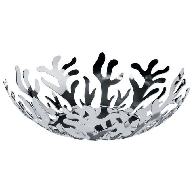 Alessi ESI01-25 Fruttiera Mediterraneo in Acciaio Inox Diametro 25 cm Altezza 9 cm colore Acciaio Lucido