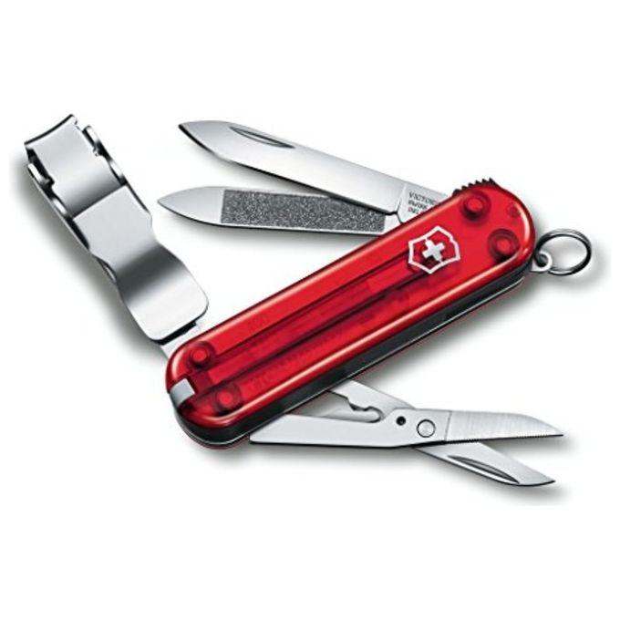 Victorinox 0.6463.3 Swiss Army Knife Multifunzione con Tagliaunghie Limetta Pinzette Stuzzicadenti Forbici Lama Piccola Anello Portachiavi colore Nero