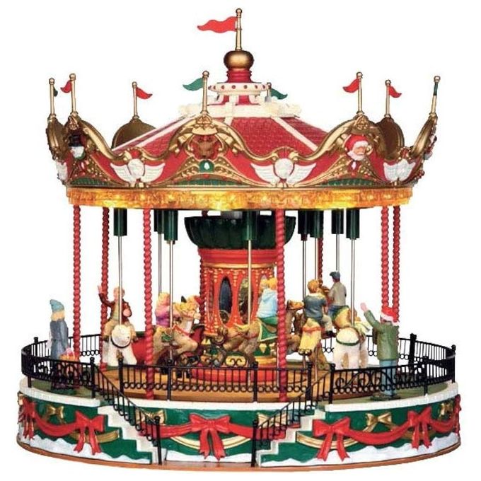 LEMAX 34682-UK Carnival Attrazione Santa Carousel con Suoni Dimensioni 32,2x32,1x33,0 cm colore Multicolore