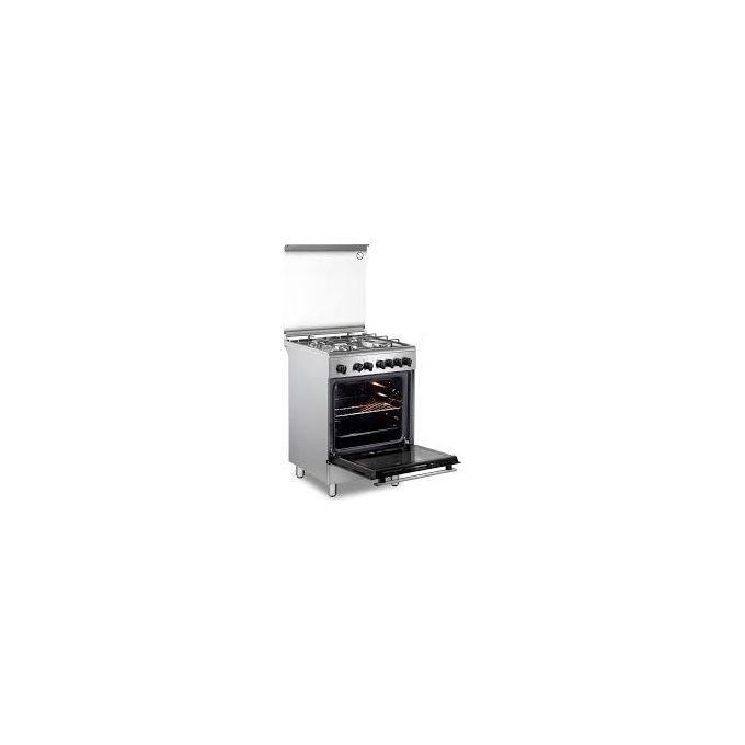 De'Longhi DGX 64 LSG Cucina a Gas 4 Fuochi 60 cm Forno a Gas Statico 71 L Grill Elettrico Valvola Sicurezza Classe A (87x60x60 cm) colore Inox