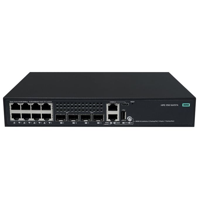 HPE S6X57A#ABB Switch gestito Layer 3 8 porte Gigabit Ethernet POE+ 2 porte SFP 2 porte PoE colore Nero