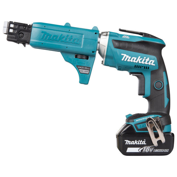Makita DFS452TJX2 Avvitatore Rapido a Batteria 18V con Tecnologia Brushless 5.0 Ah 4000 min-1 Peso 1.8 Kg colore Nero