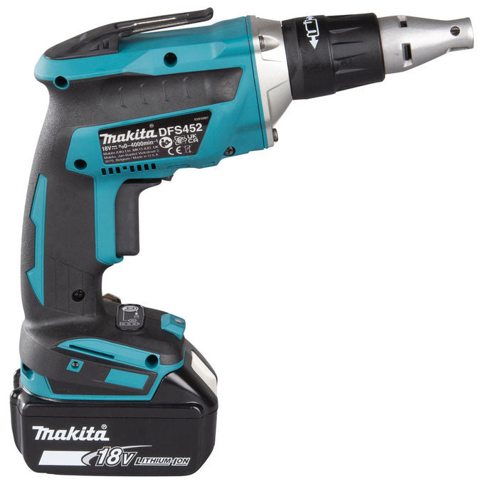 Makita DFS452TJX2 Avvitatore Rapido a Batteria 18V con Tecnologia Brushless 5.0 Ah 4000 min-1 Peso 1.8 Kg colore Nero
