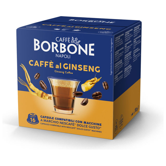 Caffe' Borbone Capsule Caffe' al Ginseng 64 Capsule Compatibili Nescafé Dolce Gusto Formato 4x16