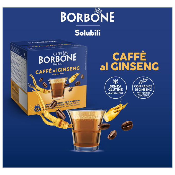 Caffe' Borbone Capsule Caffe' al Ginseng 64 Capsule Compatibili Nescafé Dolce Gusto Formato 4x16