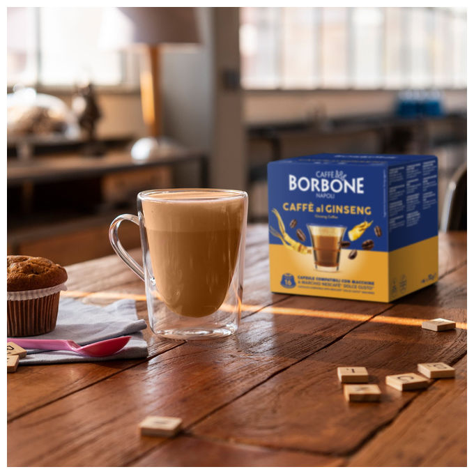 Caffe' Borbone Capsule Caffe' al Ginseng 64 Capsule Compatibili Nescafé Dolce Gusto Formato 4x16