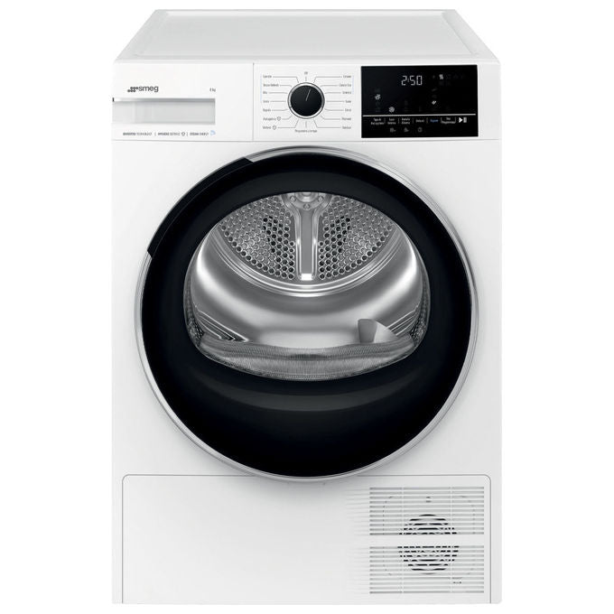 Smeg DNP08SEB Asciugatrice Pompa di Calore 8 Kg Classe B 15 Programmi Vapore Sensore Umidita' (84.6x59.8x67.1 cm) colore Bianco