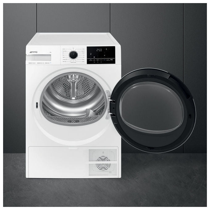 Smeg DNP08SEB Asciugatrice Pompa di Calore 8 Kg Classe B 15 Programmi Vapore Sensore Umidita' (84.6x59.8x67.1 cm) colore Bianco