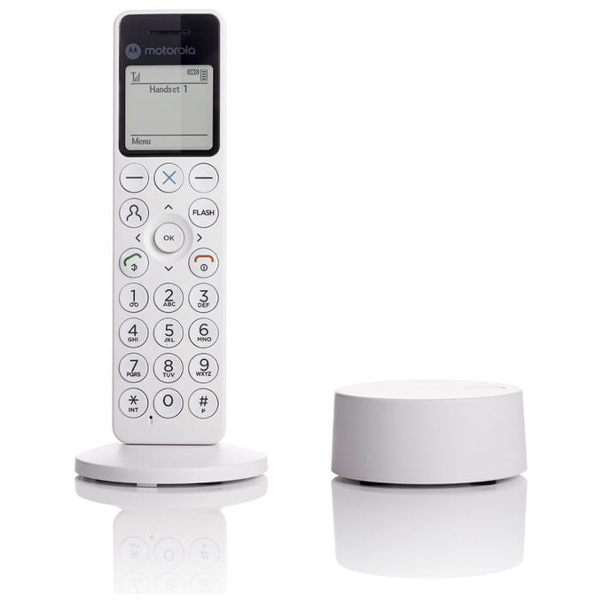 Motorola DOT411 Telefono Cordless DECT Segreteria 100 min Rubrica 200 contatti Vivavoce Display 1,6'' colore Bianco