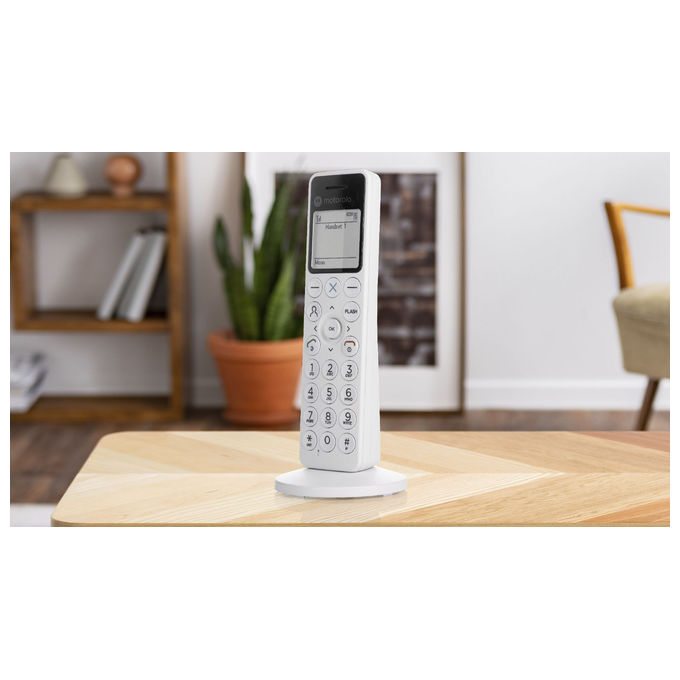 Motorola DOT411 Telefono Cordless DECT Segreteria 100 min Rubrica 200 contatti Vivavoce Display 1,6'' colore Bianco