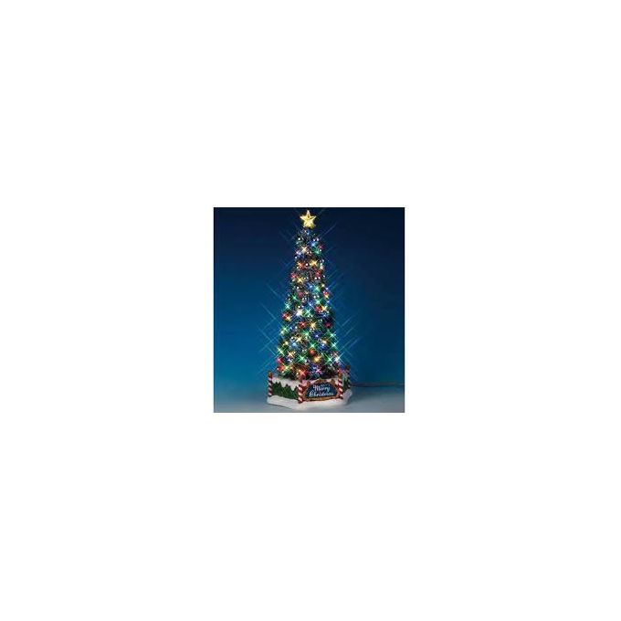 Lemax 84350 Christmas Village Sights and Sounds Albero di Natale Elettronico e Illuminato con Luci LED Multicolori Suoni Natalizi e Movimenti Animati colore Multicolore