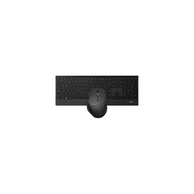 Rapoo 9500M Kit Tastiera e Mouse Wireless Bluetooth 3.0 4.0 2.4 GHz 1600 DPI colore Nero